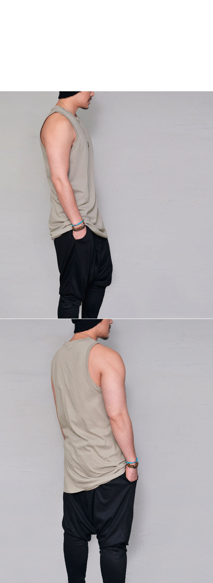 Tops Tanks Overfit Extra Long UndershirtTank 182 GUYLOOK Men's